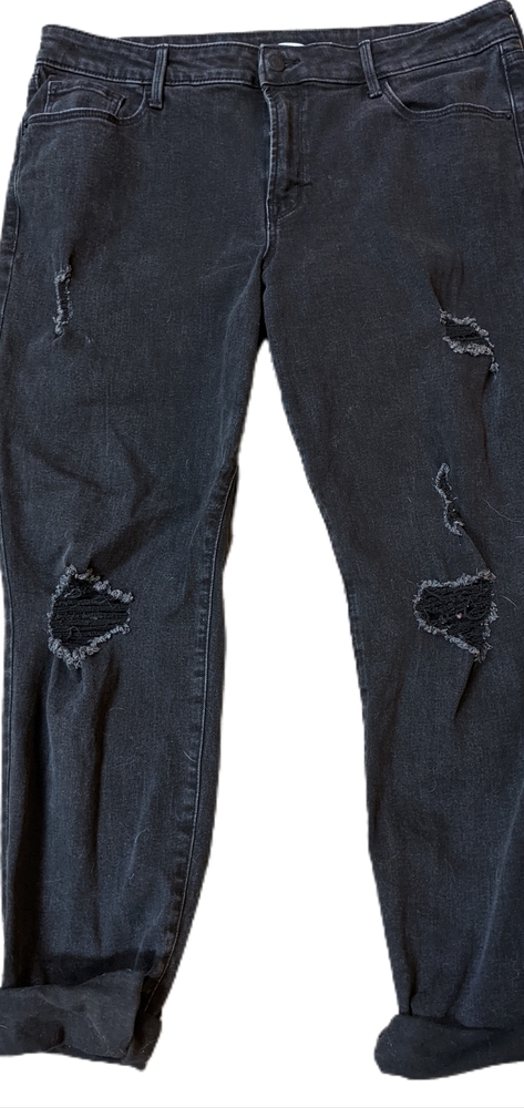 Old Navy Black Distressed Jeans Sz 16